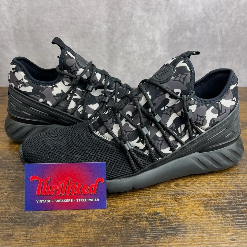 Louis Vuitton LV Fastlane Black Camo Size 9 UK / 10 US 1A3V1Y Designer Gym Shoes - Picture 1 of 9